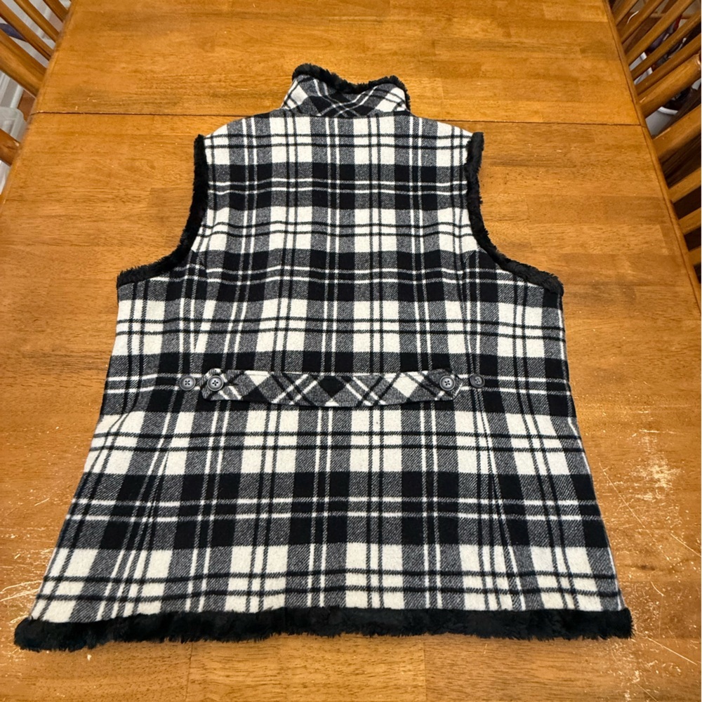 Woolrich Moccasin Plaid Wool Blend Vest with Faux Sherpa Lining XL - Picture 9 of 11